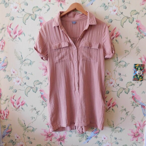 Fall Button Down Romper  🌳🍃 - Picture 1 of 10